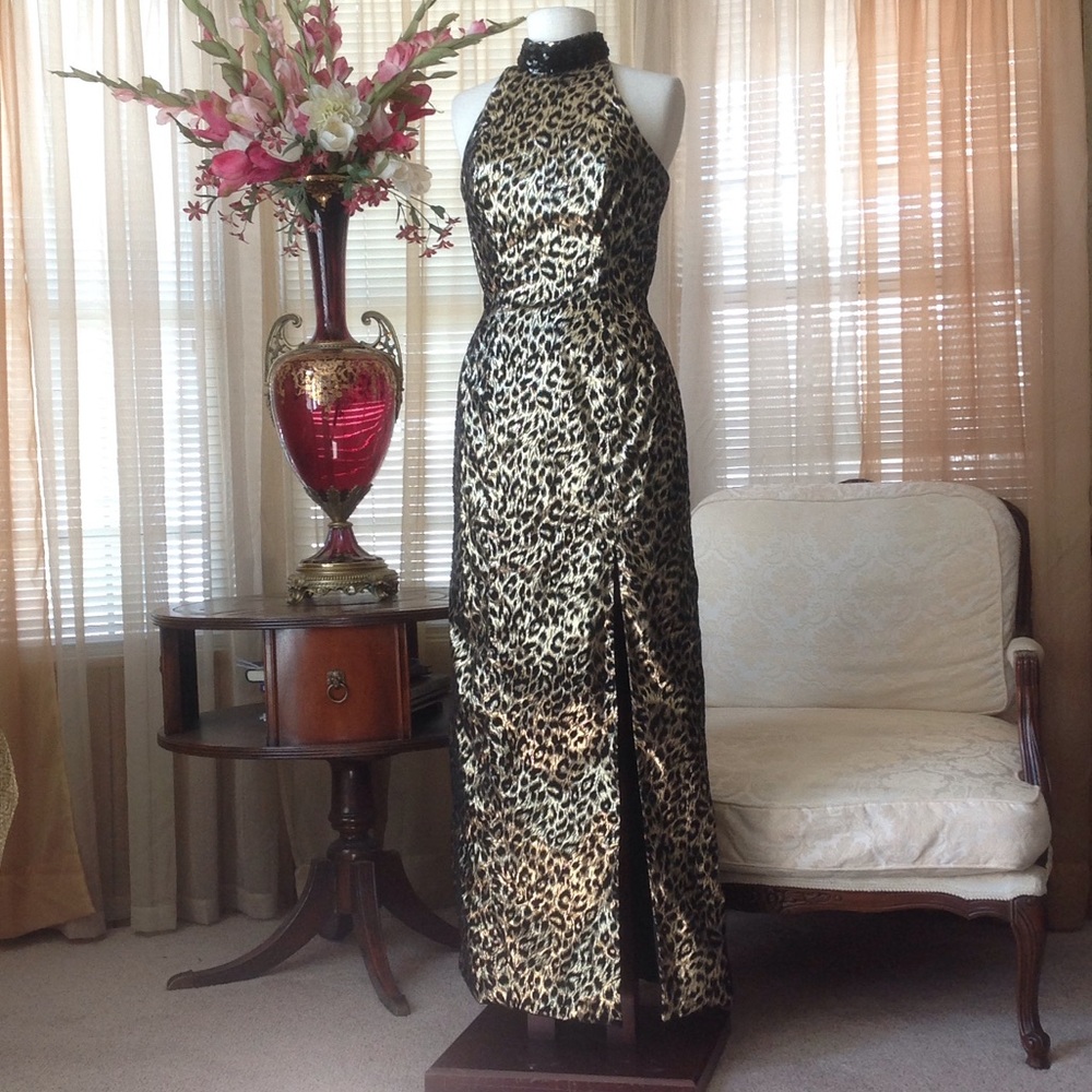 Mike Benet formal gold and black long dress